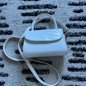 White Croc-Embossed Women's Bag